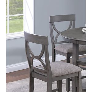 Set da Pranzo dal Design Unico 5 Pezzi: Tavolo Alto con Ripiano Portaoggetti e 4 Sedie Grigie con Seduta e Schienale Imbottiti - Product Image 6