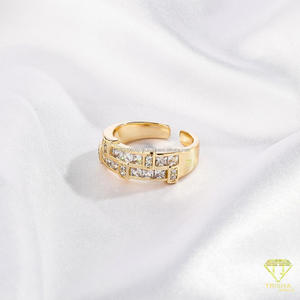 Bague géométrique ouverte en argent sterling 925 et moissanite de luxe pour les acheteurs de bijoux en gros - Product Image 5