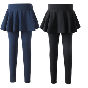 Faldas de punto negras para niñas pequeñas con volantes, 75% nailon, 25% elastano, leggings con falda tutú, uniforme escolar - Product Image 5