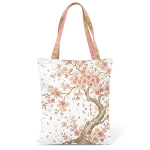 White Rose Gold Marble Sublimation Tote Bag Canvas Strong Handles Casual Carryall Sublimation Tote Bags - Product Image 3