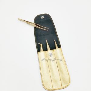 Embouts de fibre les moins chers couleur or trois kit de pince à épiler ensemble couleur yeux extension de cils pince à épiler Volume pince à cils - Product Image 2