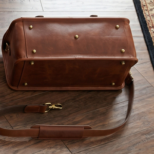 Classic Genuine Leather Briefcase With Flap Closure Multi Functional Laptop Bag For Men Business Use Briefcase Leather Bags - Product Image 3