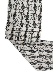 Tela de algodón ligera premium blanca y negra con bordado de cordón negro para sari y kurtis para niñas, P.C. Jain Textile - Product Image 3