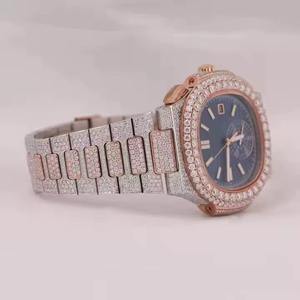 Hip Hop Iced Out Watch Moissanite Diamond Look Luxury Bling Watch Party Jewelry Gift - Product Image 2