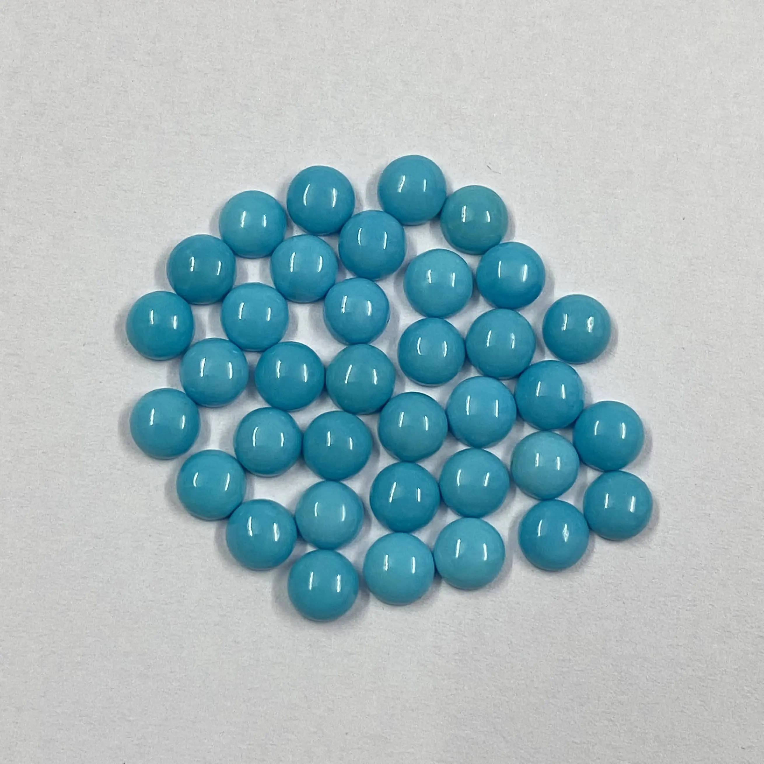 Ready To Ship High Quality Unique 6mm Natural AAA Arizona Turquoise Round Healing Cabochon Loose Gemstones Supplier