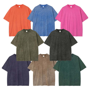 Camisetas de Algodón 100% OEM con Lavado Ácido para Hombre, Camiseta Lisa de Manga Corta con Lavado Ácido - Product Image 2