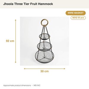 <span class=keywords><strong>Cesta</strong></span> de Alambre de Hierro Hecha a Mano de <span class=keywords><strong>30</strong></span> cm en Negro Latón Antiguo, Hamaca de Frutas de Tres Niveles para Decoración del Hogar y Ahorro de Espacio en Mostradores de Hotel - Product Image 4