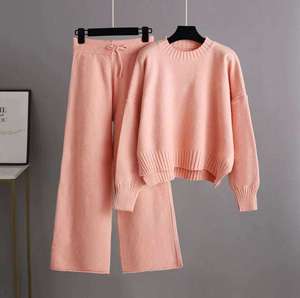 Conjunto Deportivo Informal de 2 Piezas para Mujer, en Algodón Sólido, con Sudadera y Pantalones Deportivos, Corte Holgado, Ecológico - Product Image 1