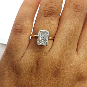 2 carat Women's Rose Gold radiant Brilliant Cut Diamond <b>Solitaire</b> Engagement <b>Ring</b> Classic Style Natural Diamond Jewelry luxury - Product Image 6