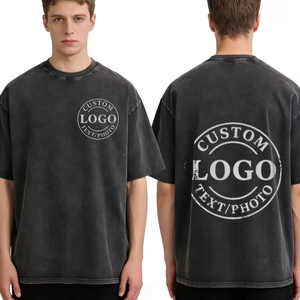 Custom <b>Back</b> Neck Logo Personalized Design Text Customization Oversized O-Neck Eco-Friendly 100% Cotton <b>T</b>-Shirt - Product Image 1
