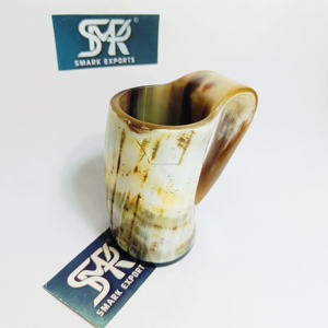 Taza de cerveza de cuerno africano de piel Natural, recipiente para beber hecho a mano para Fiestas Medievales vikingas, amantes de la cerveza y ocasiones especiales - Product Image 3