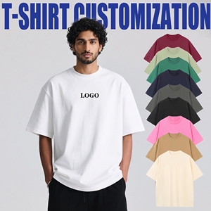 High Quality Cotton Custom T Shirt for Men Blank Heavy Weight Oversized <b>Tshirt</b> Printing Men's T-Shirts logo Streetwear Boxy T - Product Image 1