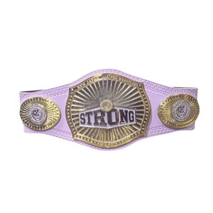 Custom Strong Championship Belt Pink Leather Premium Gold Plated Wrestling Titles - Product Image 1
