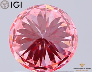 Magnifique diamant de laboratoire CVD de couleur rose vif fantaisie, clarté VS2, 6,33 mm, forme ronde, 1,00 carat, avec certificat IGI pour bague - Product Image 5