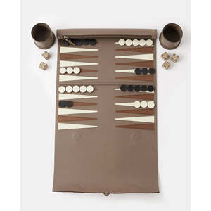 Jeu de backgammon et d'échecs en cuir portable, ensemble de jeu de voyage, backgammon enroulable - Product Image 5