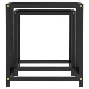 Set di 2 Eleganti Tavolini Neri in MDF e Sgabelli/Pouf - Product Image 4