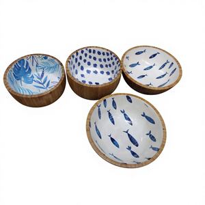 Ensemble de bols en bois vintage, taille personnalisée, design personnalisé, imprimé, faits à la main, écologiques, lavables au lave-vaisselle, plats de service pour fêtes, maison, hôtel - Product Image 1