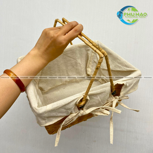 Panier de rangement en rotin écologique avec cadre métallique et doublure en coton amovible, fabriqué au Vietnam - Product Image 6