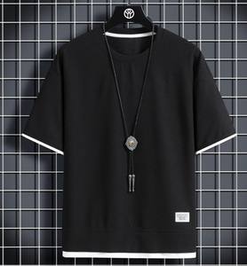 เสื้อยืดแฟชั่นผู้ชายทรงสลิมฟิต ผ้าฝ้าย 100% แขนสั้น คอกลม แห้งเร็ว ระบายอากาศดี ผ้าลายวาฟเฟิล ทันสมัย สำหรับฤดูร้อน - Product Image 3