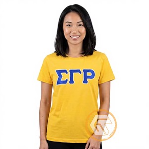 Camiseta Casual de la Hermandad Femenina GREEK TREASURES Sigma Gamma Rho, Cuello Redondo, Manga Corta, Poliéster/Algodón, Protección UV, Venta al Por Mayor - Product Image 1