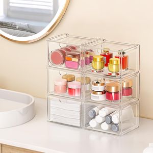 6 Pack Acrylic Storage Bins Small <b>Stackable</b> <b>Drawers</b> for Bathroom Makeup or Kitchen Vanity <b>Plastic</b> Desktop & <b>Drawer</b> Organizer - Product Image 2