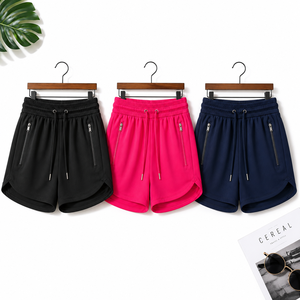 Women's Quick Dry Running Short Elastic Waist Zipper Pocket Gym Workout Yoga Training Activewear | OEM ODM Manufacture - Product Image 6