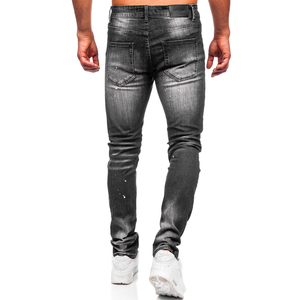 Classic <b>mens</b> denim pants straight fit <b>stretch</b> jeans casual mid waist durable cotton <b>trousers</b> <b>for</b> daily wear - Product Image 4