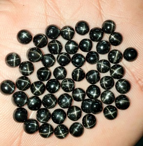 Diopside noir, cabochons de tailles et formes variées, pierres précieuses en vrac, petites fissures, pierre d'astérisme, fabricant, grossiste, usine - Product Image 1