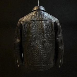 Stylish <b>Leather</b> Outerwear With Artistic Raised Pattern And Smooth Finish For Modern Fashion Collections Embossed <b>Leather</b> <b>Jacket</b> - Product Image 3