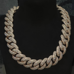 Collar de Cadena Cubana con Diamantes de Calidad de Exportación, Joyería Hip Hop Iced Out para Hombres y Mujeres, Accesorios de Moda Disponibles para la Venta - Product Image 3