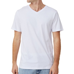 T-shirts Homme de Qualité Supérieure en Polyester/Coton Peigné Respirant Col en V Manches Courtes Décontracté Motif Logo Personnalisé Vente en Gros 2026 - Product Image 1