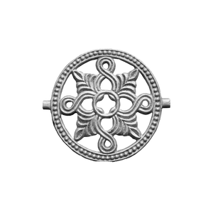 Médaillon de balustrade en aluminium à motif croisé, bordure perlée en fonte, accent de clôture, garde-corps de balcon de villa de luxe, grille circulaire - Product Image 3