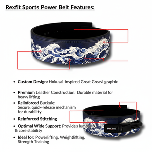 Cinturón de Levantamiento de Pesas Rexfit Sports, Personalizado, de Cuero Genuino, con Hebilla de Palanca, Antideslizante, Ajustable, Unisex, Protección Avanzada - Product Image 4