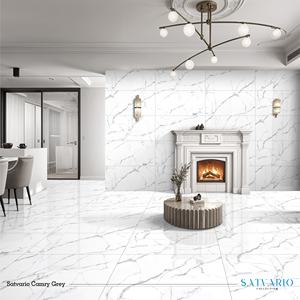 กระเบื้องพอร์ซเลนคุณภาพสูงหรูหรา ขนาด 600x1200 มม. ผิวมันเงา จากอินเดีย กระเบื้องปูพื้นห้องน้ำสีขาวเคลือบเต็มแผ่น สำหรับใช้ในบ้านพักตากอากาศ - Product Image 4