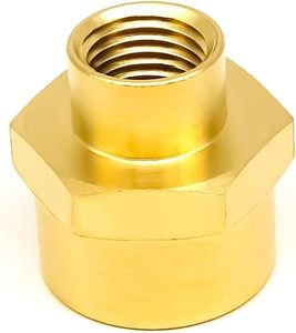 ข้อต่อทองเหลืองคุณภาพสูงแบบกำหนดเองได้ ขนาด 1/4" NPT ตัวเมีย x 1/2" NPT ตัวเมีย - Product Image 1
