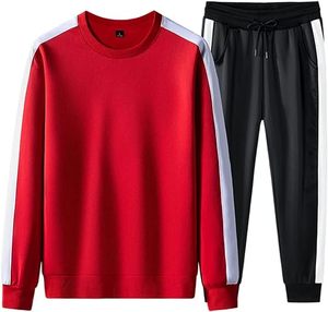 Ensemble de survêtement pour homme couleur moutarde avec sweat-shirt à col rond et poches latérales, pantalon à cordon de serrage, style décontracté pour l'automne - Product Image 6