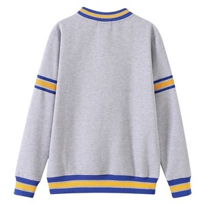 Sweat-shirt à col rond pour femme avec lettres grecques Sigma Gamma Rho en chenille, rayures gris, bleu et jaune, poche, pull de sororité - Product Image 2