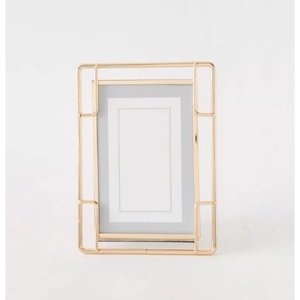 Nordic Gold Metal Photo Frame Geometric <b>Iron</b> Wire Picture Frame Tabletop Luxury Glass Home Decor Wedding Tabletop Decoration - Product Image 1