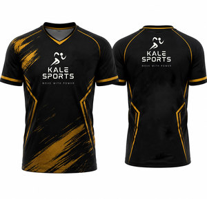 Maillot de football à manches courtes pour homme, col en V, impression sublimée, évacuation de l'humidité, coupe athlétique adulte, service OEM ODM - Product Image 1