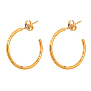 Pendiente de aro de plata Serling 925 Pendiente de aro chapado en oro de 18K para mujer y Niña Pendiente de aro - Product Image 1