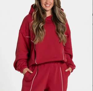 Ensemble de survêtements pour femmes avec sweat-shirts et pantalons contrastés, 2 pièces, survêtements pour femmes, jogging pour femmes, survêtement en molleton 500 g/m² - Product Image 5