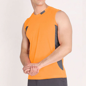 เสื้อกล้ามเล่นกีฬาสำหรับผู้ชายสีทึบเสื้อกล้ามแบบสั่งทำได้ - Product Image 2