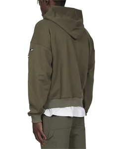 เสื้อฮู้ดดี้ครอปทรงโอเวอร์ไซส์ผ้าเฟรนช์เทอร์รี่คุณภาพพรีเมียมสไตล์วินเทจสำหรับผู้ชาย ดีไซน์ขาดๆ แบบสตรีทแวร์ จากผู้ผลิต - Product Image 2