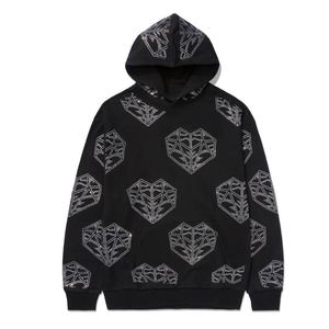 Sweat-shirts à strass surdimensionnés de haute qualité pour hommes, vêtements de mode streetwear, basiques en coton mélangé, élégants pour l'hiver, vente en gros - Product Image 2