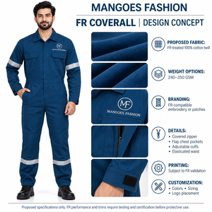 Overol de Trabajo Industrial Ignífugo y Transpirable, Tela de Algodón y Poliéster, Absorbe la Humedad, Antibacteriano, para Soldadura - Product Image 6