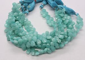 AAA Natural Amazonite Faceted Pear Beads 6x8-7x9MM Amazonite Gemstone Beads 6 Inch Strand Faceted Amazonite Pear Shape Beads - Product Image 3