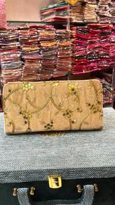 Handmade Patola Silk <b>Clutch</b> Fashionable Lady-Style Metal Hand <b>Bag</b> <b>Wedding</b> Favor Party Gift or Bridal Item for Her - Product Image 3