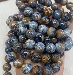 Cuentas de piedra preciosa de pietersita natural sin tratar, cuentas redondas sueltas, medio hilo para la fabricación de joyas, suministros para manualidades DIY - Product Image 3