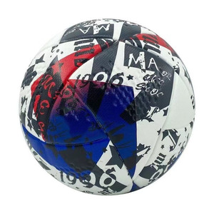 Balón de Ejercicio Inflable de PU, Balón de Fútbol Blanco con Patrones Azules, Rojos y Amarillos, para Uso en Todas las Estaciones - Product Image 6