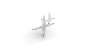 Broche Unisexe en Or Jaune 9K Motif Diamant de Laboratoire Aarinya Celestial Twin Star Polaris Cluster pour Fêtes et Mariages - Product Image 5